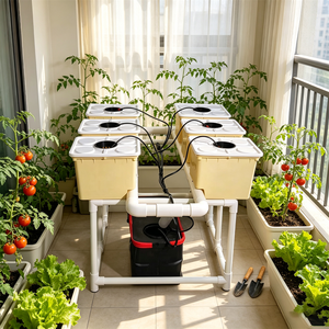 Secchio Olandese Quadrato in Plastica Nera Seeda ad Alta Rigidità per Sistemi di Irrigazione Idroponica e Giardinaggio in Serra - Product Image 1