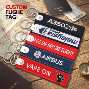 Porte-clés personnalisé brodé en forme de silhouet de jet d'avion, souvenir promotionnel - Product Image 4