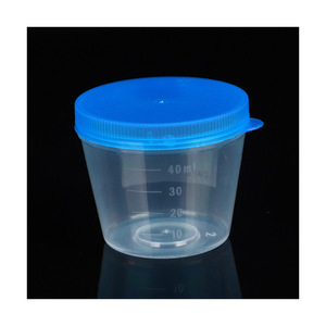 Nokang Sample Cup 40Ml <b>Plastic</b> With Lid And Scale For Urine <b>Stool</b> Collection - Product Image 4