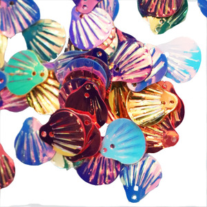 Confettis brillants en forme de coquillages de 14 mm, paillettes en PVC pour bricolage, confettis sirène, paillettes brillantes en forme de coquillages, paillettes en vrac pour couture - Product Image 1