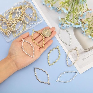 Pendentifs <span class=keywords><strong>en</strong></span> alliage à dos ouvert <span class=keywords><strong>en</strong></span> forme de feuille pour la création de <span class=keywords><strong>porte</strong></span>-clés DIY avec fleurs pressées <span class=keywords><strong>en</strong></span> <span class=keywords><strong>résine</strong></span> - Product Image 5