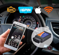 Lector de Códigos OBD2 Inalámbrico WIFI ELM327 V1.5, Escáner OBD de 16 Pines, Comprobador de Batería, Compatible con iOS y Android en Inglés