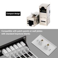 Ethernet 180 Degrés Modulaire Jack RJ45 8P8C Telecom Pièces Femelle à Femelle Keystone Jack RJ45 Coupleur En Ligne