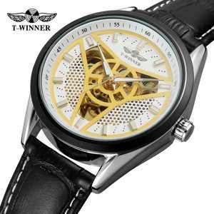 Montre mécanique lumineuse <span class=keywords><strong>de</strong></span> haute qualité pour homme T-WINNER AL564970044124, bracelet en cuir, boîtier en alliage, cadran <span class=keywords><strong>de</strong></span> 44,5 mm, résistante à <span class=keywords><strong>l</strong></span>'eau - Product Image 6