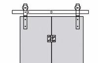 Kit de quincaillerie robuste en acier au carbone pour porte de grange pliante, accessoires de quincaillerie pour système de porte coulissante au design moderne