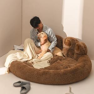 Hersteller Großhandel Luxus Plüsch Hund Weich Warm Haustier Hundekissen Pfotenform Bett Sofa Katze Hundebett Hundehütte Haustierbett - Product Image 4