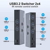 Commutateur USB 3.2 pour 2 ordinateurs partageant des périphériques USB C et A, commutateur USB 4 ports