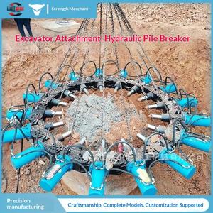 Accesorios para excavadoras: Máquina hidráulica para romper pilotes redondos y cuadrados de hormigón colado in situ, para romper cabezas de pilotes sólidos. - Product Image 1