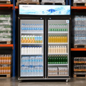 Refrigerador de Exhibición con Doble Puerta de Vidrio para Supermercado, <span class=keywords><strong>Precio</strong></span> de Fábrica, Enfriador de Bebidas de 820L, Refrigerador Vertical de Exhibición - Product Image 1