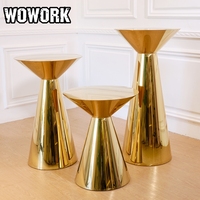 Wowrk – ensemble de plinthes en métal et acrylique, support de toile de fond doré, piédestal cylindrique pour la décoration de fête, vente en gros