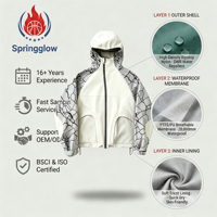 Veste de randonnée imperméable à 3 couches pour homme avec logo personnalisé, coupe-vent, motif graphique, veste tactique de montagne, fabrication OEM, échantillonnage rapide