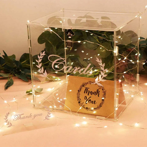 อะคริลิคงานแต่งงานการ์ดเชิญกล่องล็อค <span class=keywords><strong>Party</strong></span> ตกแต่งวันเกิด Wishing Well งานแต่งงานของขวัญกล่องสล็อต - Product Image 3