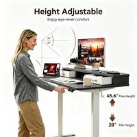 Escritorio Eléctrico Amplio con Cajones, Altura Ajustable, Motor Dual, Mesa para Computadora para Oficina en Casa o Estudio