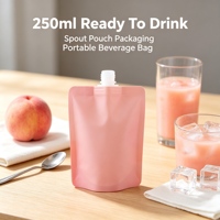 Pochette souple de 250 ml avec bec verseur, en composite aluminium-plastique, avec bouchon à clapet, pour emballage souple de boissons et aliments