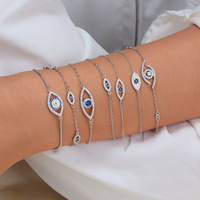 Bracelet chaîne œil de diable SPJ Luxury Sparkling 5A CZ en argent sterling S925 pour femmes, amulette de protection sacrée, bijoux fins, cadeau