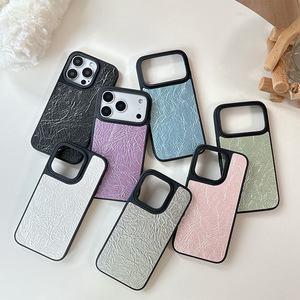 Étui de téléphone en PU de couleur unie pour 17 Pro Max, motif simple et <span class=keywords><strong>personnalisable</strong></span>, coque de téléphone pour iPhone 16 Pro 15 Plus 14 13 12 - Product Image 1