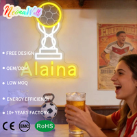 LED-Neonschild für Gewerbliche Nutzung Individueller Name Fußball-Trophäe LED-Neonschild für Fußballfans Schlafzimmer Spielbereich Wanddekoration