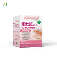 Poudre de Collagène, Glutathion et Vitamine C pour Adultes : Éclaircissement de la Peau, Élasticité, Soutien Anti-Âge, Santé des Ongles et des Articulations – 30 Sachets Portables