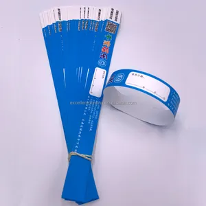 Wasserdicht Günstige Plain Color PP Armband Papier Tickets für Veranstaltungen Einweg Tyvek Papier Armband