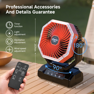 Ventilador Portátil para Camping <span class=keywords><strong>de</strong></span> 8000mAh con Luz LED y <span class=keywords><strong>Banco</strong></span> <span class=keywords><strong>de</strong></span> Energía, Directo <span class=keywords><strong>de</strong></span> Fábrica OEM - Product Image 3