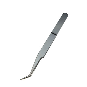 Pinces à épiler, en acier inoxydable, pinces courbées de haute précision pour extensions de cils, parfaites pour les techniciennes en cils. - Product Image 5