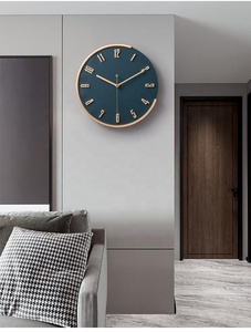 Léger américain atmosphère de luxe bureau simple filet <span class=keywords><strong>rouge</strong></span> créatif <span class=keywords><strong>horloge</strong></span> murale <span class=keywords><strong>design</strong></span> moderne - Product Image 2