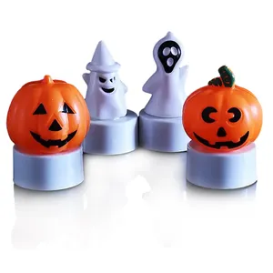 Citrouille fantôme veilleuse décor Mini LED veilleuse pour Halloween fête couleur changeante Halloween Led bougie