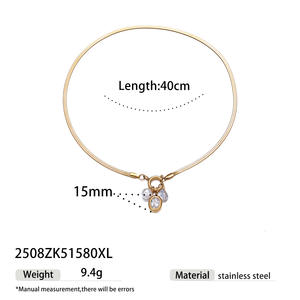 智炫防氧化防水首饰不锈钢18K镀金弹簧扣DIY锆石吊坠项链 - Product Image 5