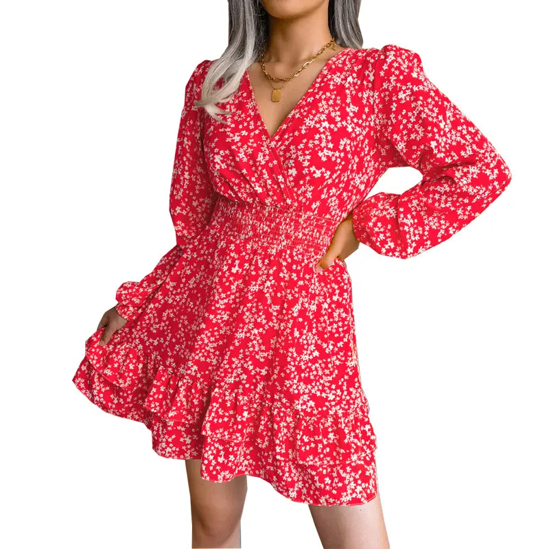 Spring And Summer 2023 European And American Women New Fashion Sexy Floral Casual Dresses