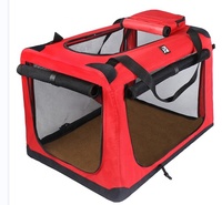 Chenil de cage de transport souple portable pliable de style moderne et luxueux avec tapis polaire et fermeture à bouton pression