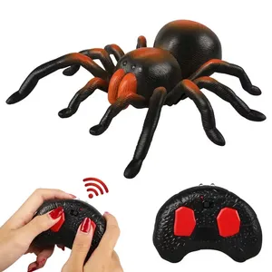 Listrik Infrared Radio Kontrol Mewah Menyeramkan Halloween Spider Robot dengan Lampu Led Rc Serangga Robot Tricky Prank Scare Toy