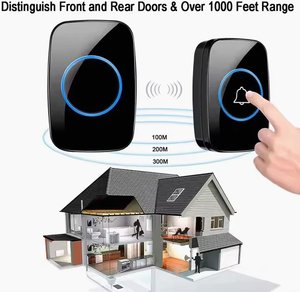 2025 New Product 433MHZ Led <b>Light</b> IP44 Waterproof Touch Button Wireless Smart Doorbell EU AU US <b>Plug</b> - Product Image 4