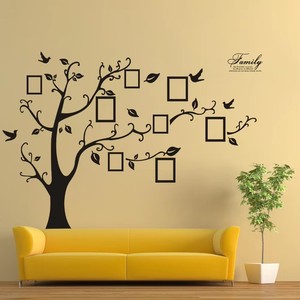 Adesivo Murale Albero Genealogico con 8 Cornici per Foto, Stampa Serigrafica, Autoadesivo, Impermeabile, Resistente ai Raggi UV, Decorazione per la Casa - Product Image 2