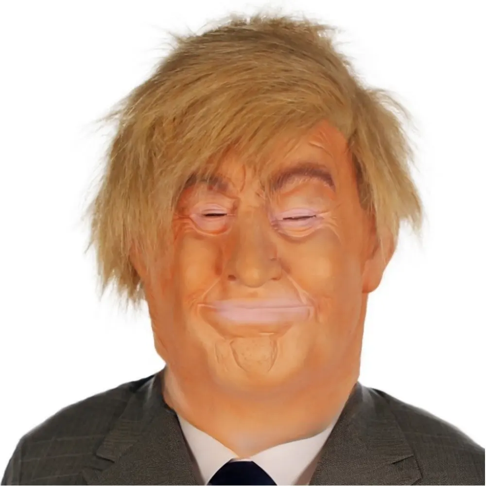 1 adet Trump lateks tam kafa yüz İnsan maskesi festivali cadılar bayramı paskalya kostüm partisi Donald Trump başkanlık Cosplay hayranları