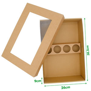 กล่องกระดาษคราฟท์แบบใช้แล้วทิ้งสำหรับบรรจุอาหาร อาหารกลางวัน ของหวาน ชุบเคลือบ PE - Product Image 4