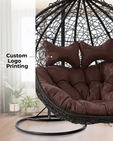 Fauteuil suspendu double de luxe pour 2 personnes avec support, chaise de patio en osier robuste pour hôtel, complexe hôtelier, jardin