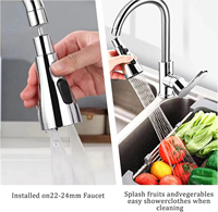 Robinet de Douche Rotatif Universel Anti-éclaboussures en Plastique ABS avec Filtre Aérateur pour Cuisine et Salle de Bain