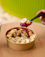 Bol de nourriture en papier d'açai smoothie écologique à emporter kraft imprimé en gros