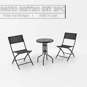 Modern Fabric Outdoor/Patio Furniture <b>Balcony</b> Bistro Set 3 Piece <b>Tables</b> and Chairs for Villa - Product Image 2