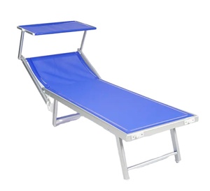 Chaise longue de plage de <span class=keywords><strong>jardin</strong></span> portable avec auvent chaises longues de plage en plein air lit <span class=keywords><strong>pliant</strong></span> de Camping en aluminium - Product Image 1
