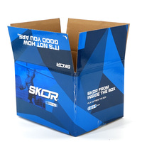 Caja de Cartón Corrugado para Envío con Logotipo Personalizado, Caja de Embalaje de Cartón Azul para Envíos, Tamaño Personalizado para Transporte y Entrega Express