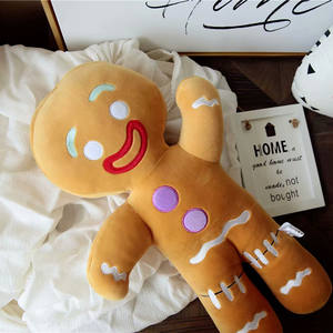 Juguete de peluche de hombre de pan de <span class=keywords><strong>jengibre</strong></span> de dibujos animados, pequeños regalos de Navidad, almohada de juguete suave - Product Image 3