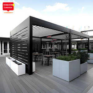 Pérgola Motorizada para Restaurante con Techo de Láminas Ajustables de 20 por 30 Pies, Impermeable, con Cerramiento de Láminas, Precio a Miami, Florida - Product Image 1
