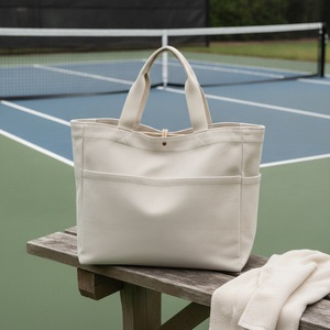 Sac de transport Pickleball en toile de chanvre naturelle pour 2 raquettes 14 oz, avec logo personnalisé, vente en gros, pour tennis et padel - Product Image 3