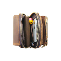 Boshiho RTS vente chaude crazy horse cuir hommes taille sac étui de téléphone pochette pour hommes étui portefeuille de téléphone