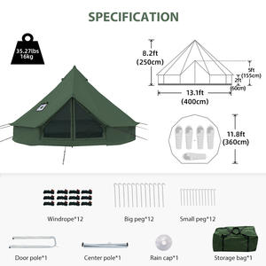 Tente de <span class=keywords><strong>camping</strong></span> en tissu Oxford de style Ger mongol, tente pyramidale d'extérieur, tente cloche imperméable, tente pneumatique - Product Image 6
