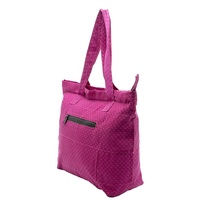 Sac fourre-tout élégant et écologique en soie, style bohème, avec pompon, bouton, doublure en coton et broderie, inspiré des saris.