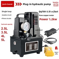 Pompe hydraulique électrique portable mini QQ700 700 bars 10000 PSI avec pédale et réservoir d'huile de 2,5L-5L pour outils hydrauliques