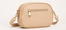 Sac à main en cuir de vachette beige, sac à bandoulière pour femme - Product Image 4