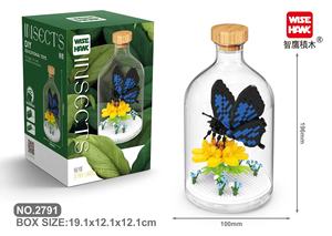 Insecto Micro bloque de construcción ensamblado mariposa abeja mariquita <span class=keywords><strong>Mantis</strong></span> modelo 3D Globefish pulpo Mini ladrillo juguete con botella de exhibición - Product Image 4